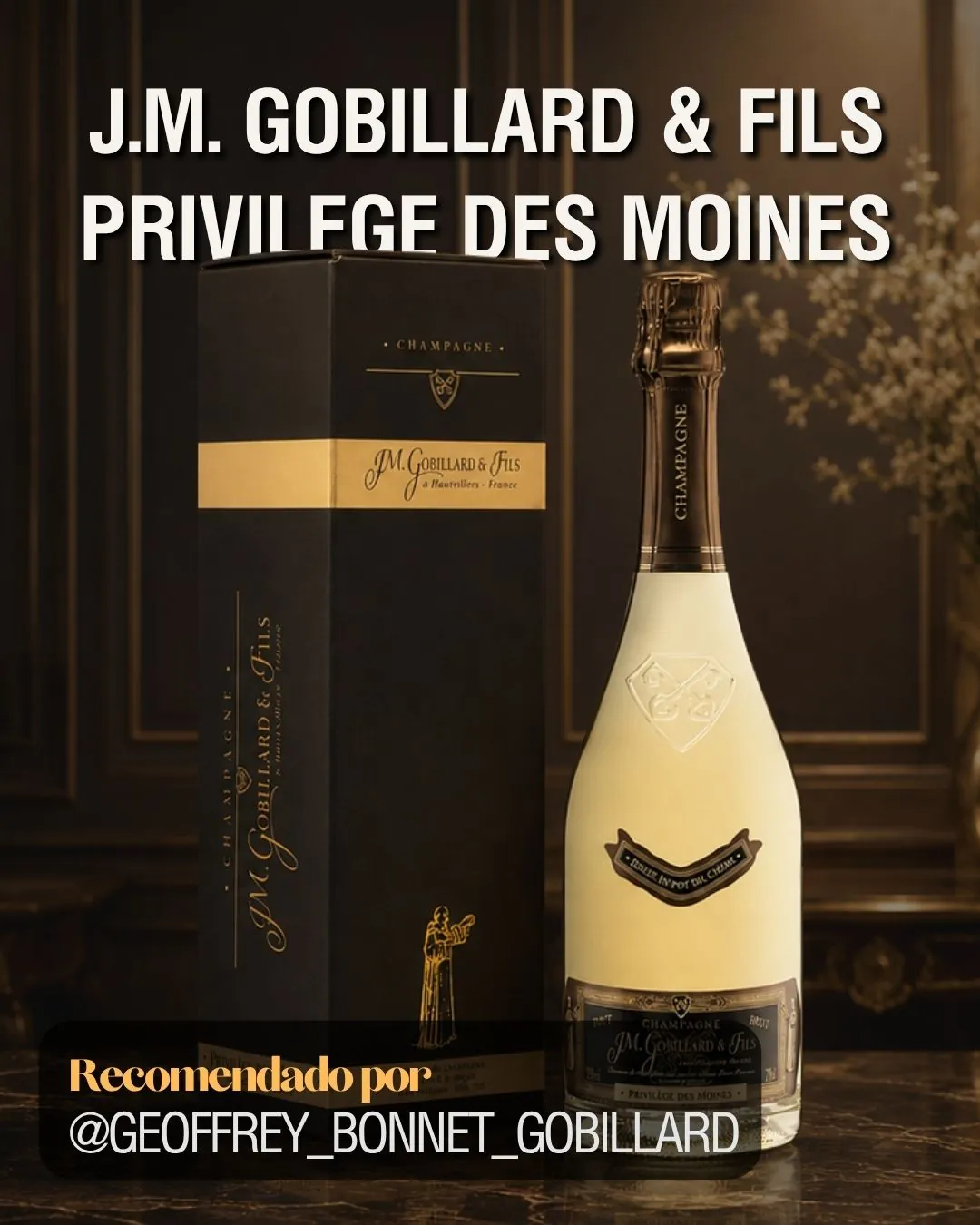 Botella de J.M. Gobillard y Fils Privilege des Moines con su estuche premium